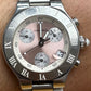 Cartier Chronograph 2996 Steel 32MM Date Quartz With Pink Dial