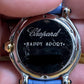 Yellow Gold / Stainless Steel Chopard Ladies Quartz "Happy Sport" White Dial and Blue Band