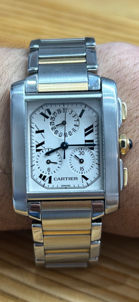 Cartier Tank Française Chronoflex Stainless Steel and Yellow Gold ref. 2303