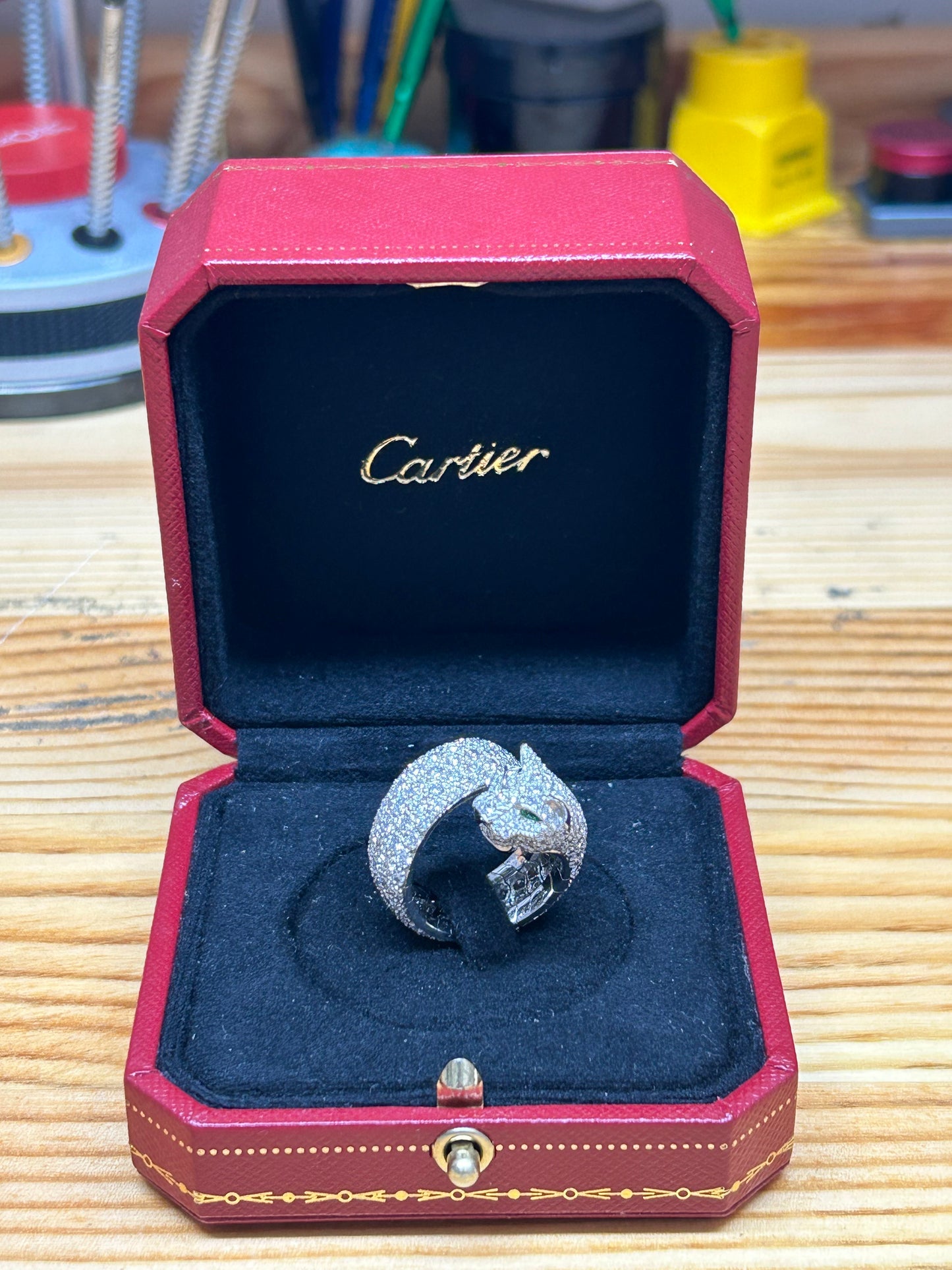 Cartier Diamond 18 Karat White Gold La Calda Panthere de Cartier Ring 6 1/2